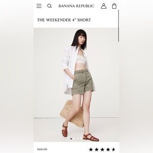 Banana Republic Olive Women's Weekender 4” Shorts, 14.